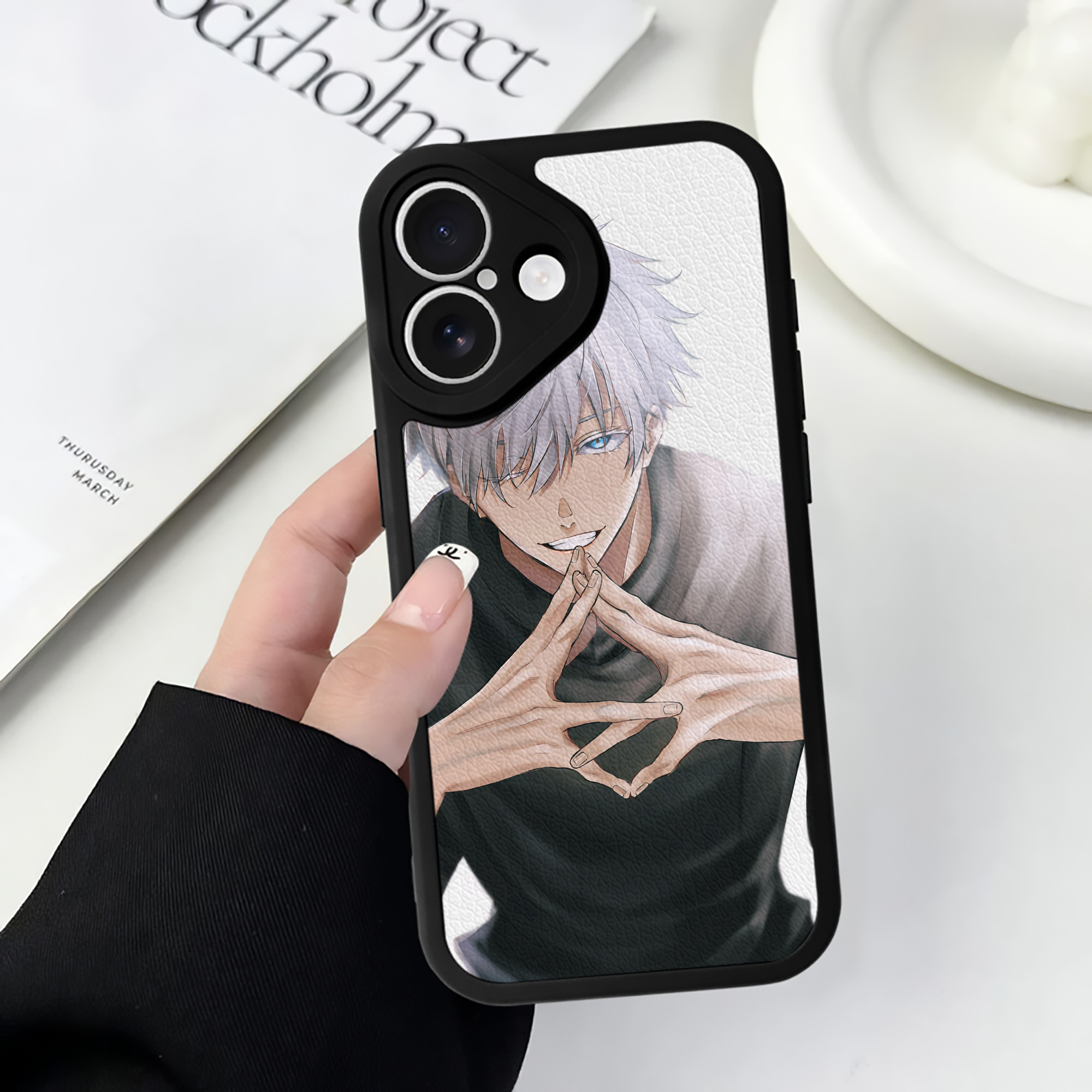 （画像用） 呪術廻戦 Jujutsu Kaisen 【iPhone 16シリーズ対応】シリコンスマホケース（レザー調） 材質：シリコン